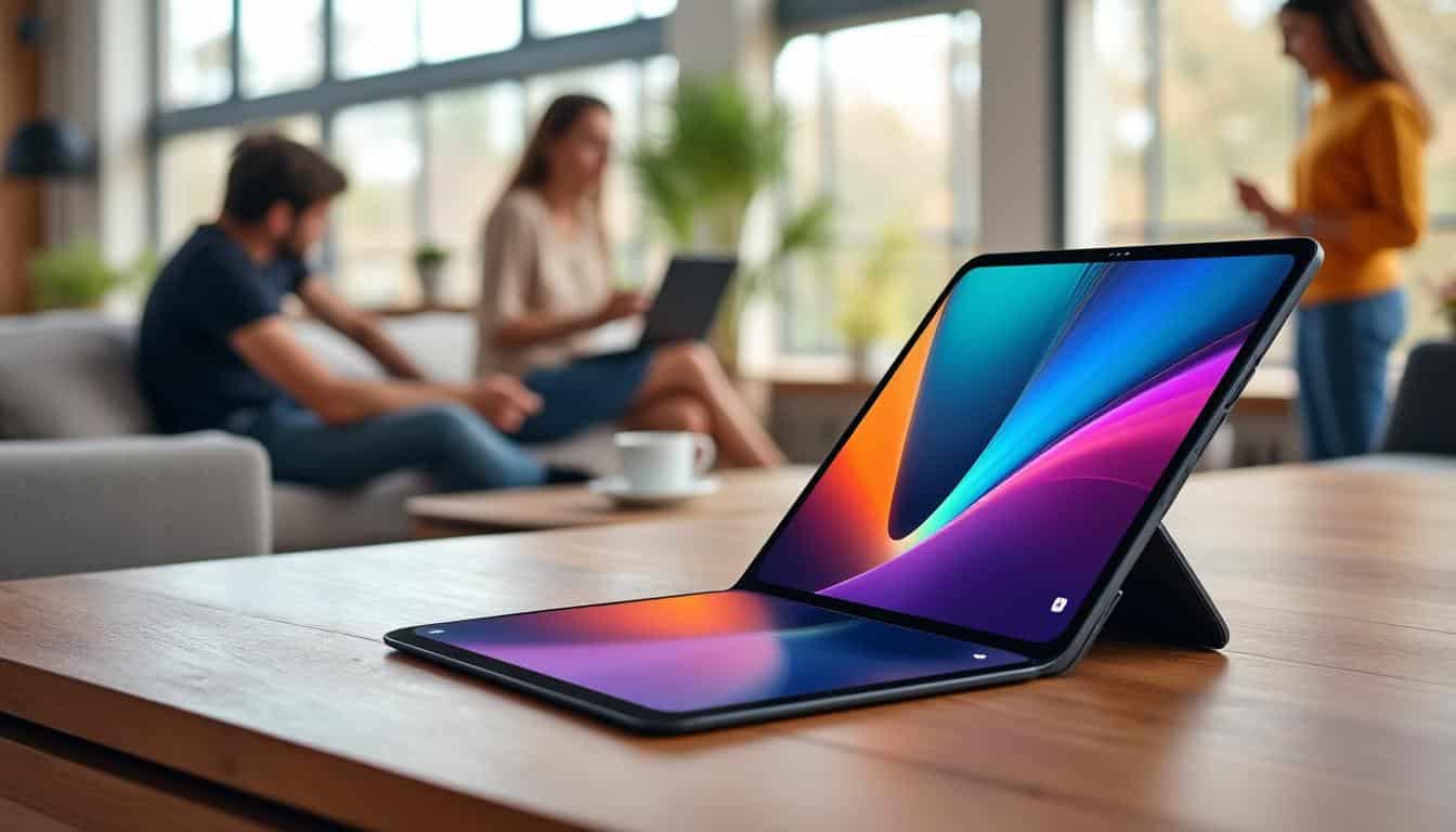 découvrez comment le high tech grand public intègre les écrans pliables pour révolutionner les tablettes, offrant portabilité et innovation à portée de main.